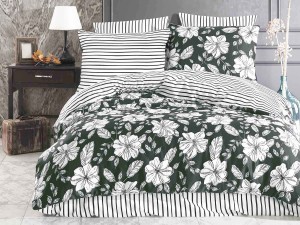 Pościel Satyna bawełniana EXCLUSIVE 100% bawełna 220x200 Khaki Flower