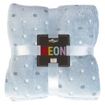Koc pluszowy Neon 200x220 Błękitny