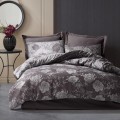 Pościel COTTONLOVE JACQUARD 100% bawełna 160x200 Flory Anthracite