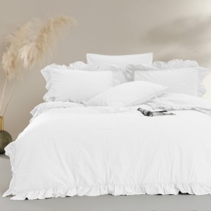 Pościel bawełniana STONEWASHED 220x200 Optic White
