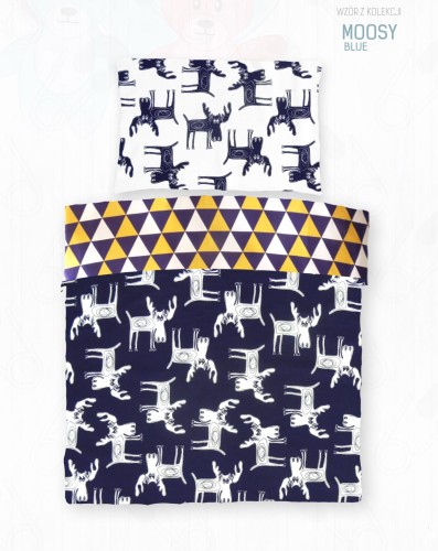 Pościel bawełniana DREAMY NEST 90x120 Moosy blue