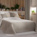Narzuta na łóżko VELVI pikowana 220x240 Szaro beżowy