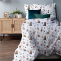 Pościel Satyna bawełniana PREMIUM 100% bawełna 160x200 ZWIERZĘTA LEŚNE