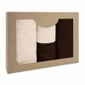 Komplet ręczników SOLANO 2x50x90+2x70x140 Bawełna 100% Ecru + Ciemny Brąz