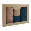 Komplet ręczników SOLANO 2x50x90+2x70x140 Bawełna 100% Cappuccino + Granat