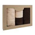 Komplet ręczników SOLANO 2x50x90+2x70x140 Bawełna 100% Cappuccino + Ciemny Brąz
