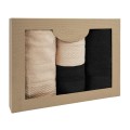 Komplet ręczników SOLANO 2x50x90+2x70x140 Bawełna 100% Cappuccino + Czarny