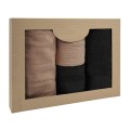 Komplet ręczników SOLANO 2x50x90+2x70x140 Bawełna 100% Beż + Czarny