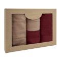 Komplet ręczników SOLANO 2x50x90+2x70x140 Bawełna 100% Beż + Bordo