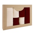 Komplet ręczników SOLANO 6cz. (2x30x50+2x50x90+2x70x140) Bawełna 100% Ecru + Bordo