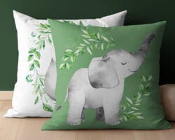 Poszewka na jaśka MAYA MOO 40x40 Wesoły słonik zielona