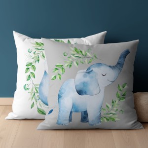 Poszewka na jaśka MAYA MOO 40x40 Wesoły słonik szara