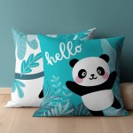 Poszewka na jaśka MAYA MOO 40x40 Panda Wanda turkusowa