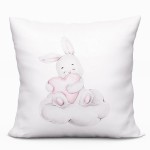 Poszewka dekoracyjna VELVET 40x40 Króliczek biały