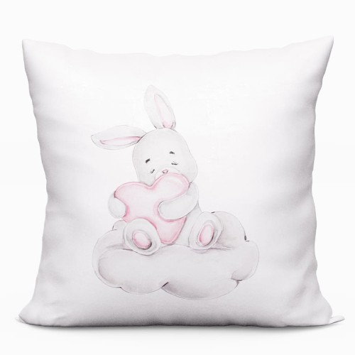 Poszewka dekoracyjna VELVET 40x40 Króliczek biały