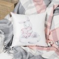 Poszewka dekoracyjna VELVET 40x40 Króliczek biały