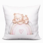 Poszewka dekoracyjna VELVET 40x40 Misiaczek biały