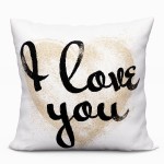 Poszewka dekoracyjna VELVET 40x40 Glitter Heart biały