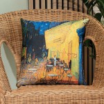 Poszewka dekoracyjna VELVET 40x40 Taras kawiarni w nocy