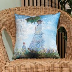 Poszewka dekoracyjna VELVET 40x40 Kobieta z parasolem