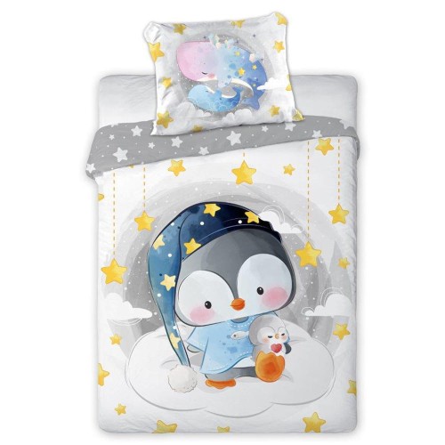 Pościel dziecięca bawełna 100x135 Pingwinek