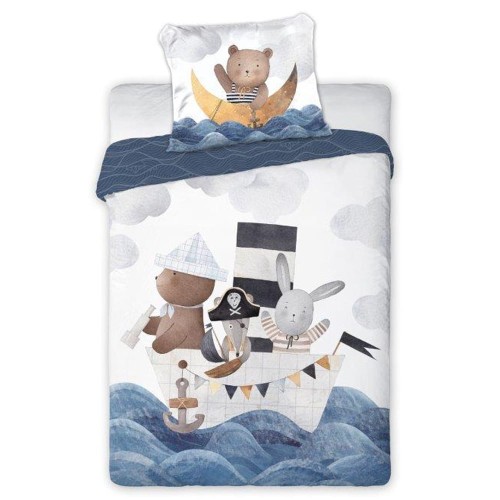 Pościel dziecięca bawełna 100x135 Łódka