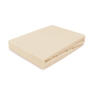 Prześcieradło bawełniane z gumką Jersey Dream 180x200 Jasny Beżowy