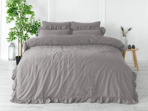 Pościel bawełniana STONEWASHED 220x200 Opal Grey