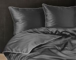 Luksusowa pościel z Makosatyny 160x200 Ciemno Szara