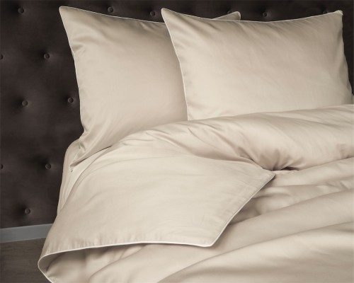 Luksusowa pościel z Makosatyny 180x200 Piaskowo Beżowa