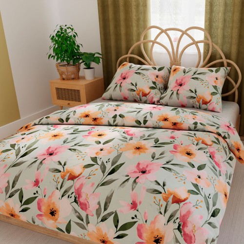 FLORALIS Komplet pościeli z bawełny satynowej 220x200cm 100103/SAT/000/220200/1