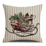 Poszewka Świąteczna Boho 45x45 Sanie Św. Mikołaja