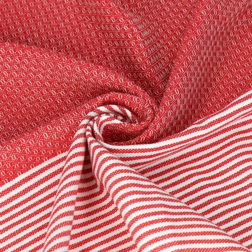 Fouta Tunezyjska Plaster Miodu - Ręcznik Plażowy 100x200 Pareo Czerwony