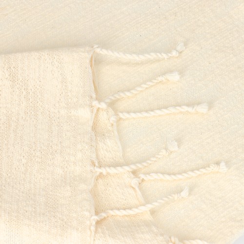 Tunezyjska Fouta Rzemieślnicza Desert Craft  - Ręcznik Plażowy 100x200 Pareo Kremowy