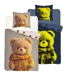 Pościel bawełniana Świecąca w ciemności 140x200 Miś III