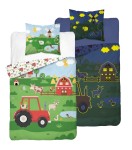 Pościel bawełniana Świecąca w ciemności 160x200 Wesoła Farma Traktor III