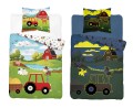 Pościel bawełniana Świecąca w ciemności 160x200 Wesoła Farma Traktor I