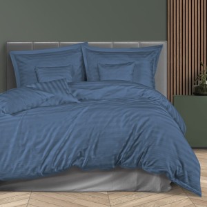 Pościel Satyna bambusowa Bamboo Dream 180x200 Stripe Cornflower