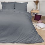 Pościel Satyna bawełniana CIZGILI EXCLUSIVE 140x200 Anthracite