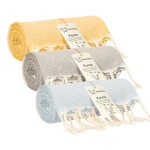 Zestaw 3 ręczników plażowych typu fouta 100x200 bawełna, dobierz kolory