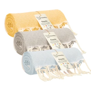 Zestaw 3 ręczników plażowych typu fouta 100x200 bawełna, dobierz kolory